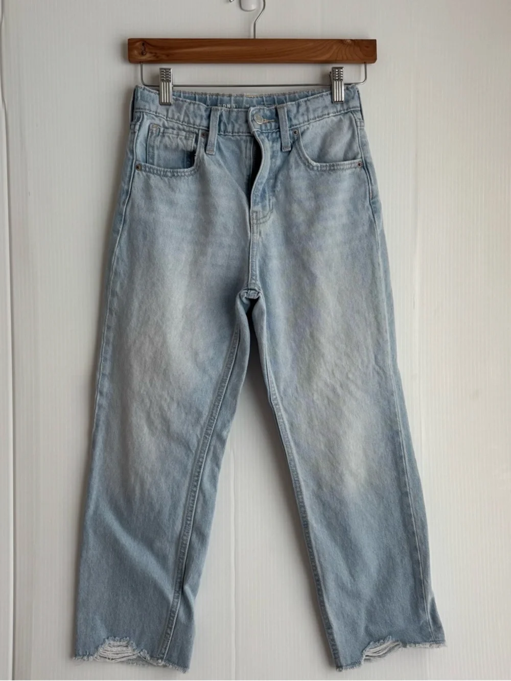Old Navy Light Blue Girls Straight-Leg Jeans high rise slouchy straight